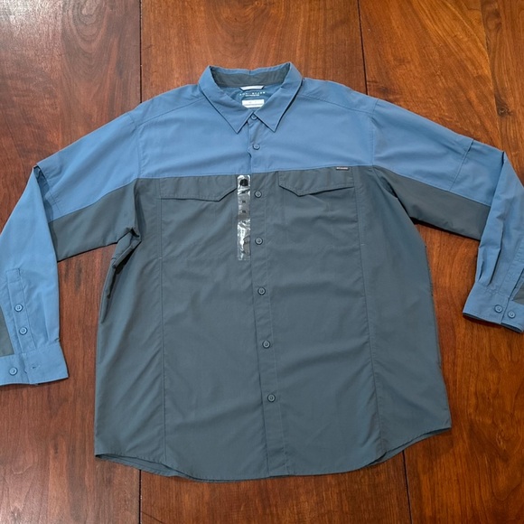 Columbia Other - NWT Columbia Omni Shade Sun Protection Long Sleeve Button Down Shirt Blue XXL